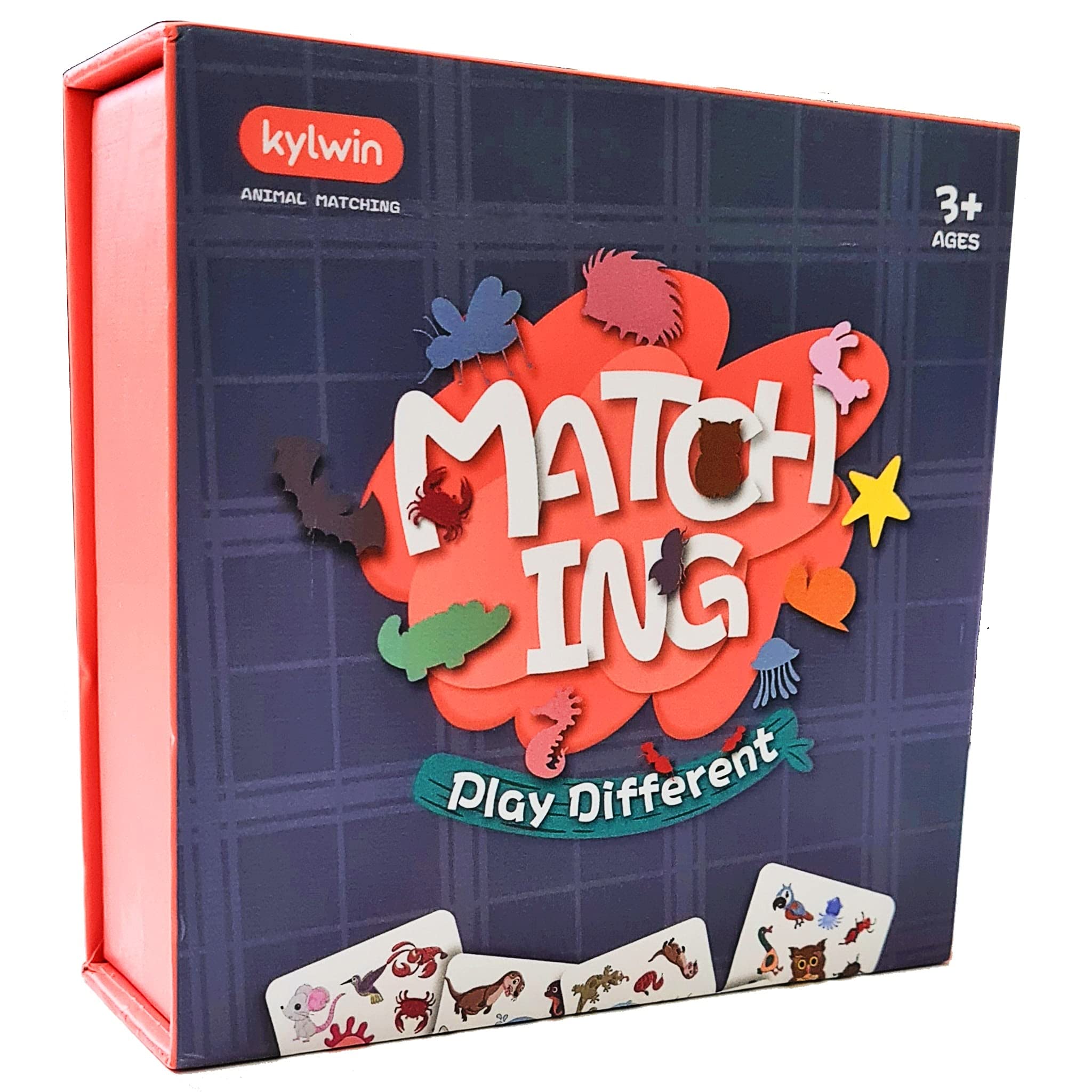 Kylwin Animal Matching Cards Game for Kids Age 3 Plus | Memory Matching & Pairing Cards Game Learning Gift for Children