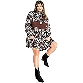 City Chic Womens Cassia Placement Dress