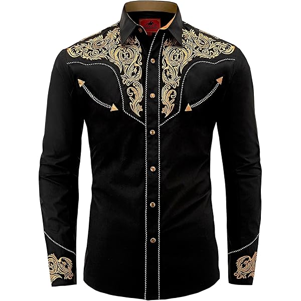 Amazon.com: DIFICIL SLOG Men's Western Cowboy Shirt Embroidered