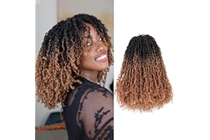 Toyotress Yanky Twist Crochet Hair - 12 Inch 8 Packs (30 Strands/Pcs) Pre-twisted Fluffy Spring Mini Twist Short Passion Twist, Ombre Brown Pre-Looped Crochet Braids Braiding Hair (12 Inch, OT30-8P)