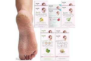 SpaLife 10 Piece Korean Face Mask & Moisturizing Hand Gloves Set | Foot Mask Socks for Dry Cracked Hands & Feet | Korean Skincare Cuticle Repair Mask Women | Self Care Gifts for Women | 10 Pack