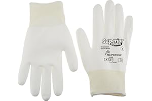 Superior Glove S13SXPU Superior Touch Dyneema String Knit Glove with Polyurethane Coated Palm, Work, Cut Resistant, 13 Gauge 