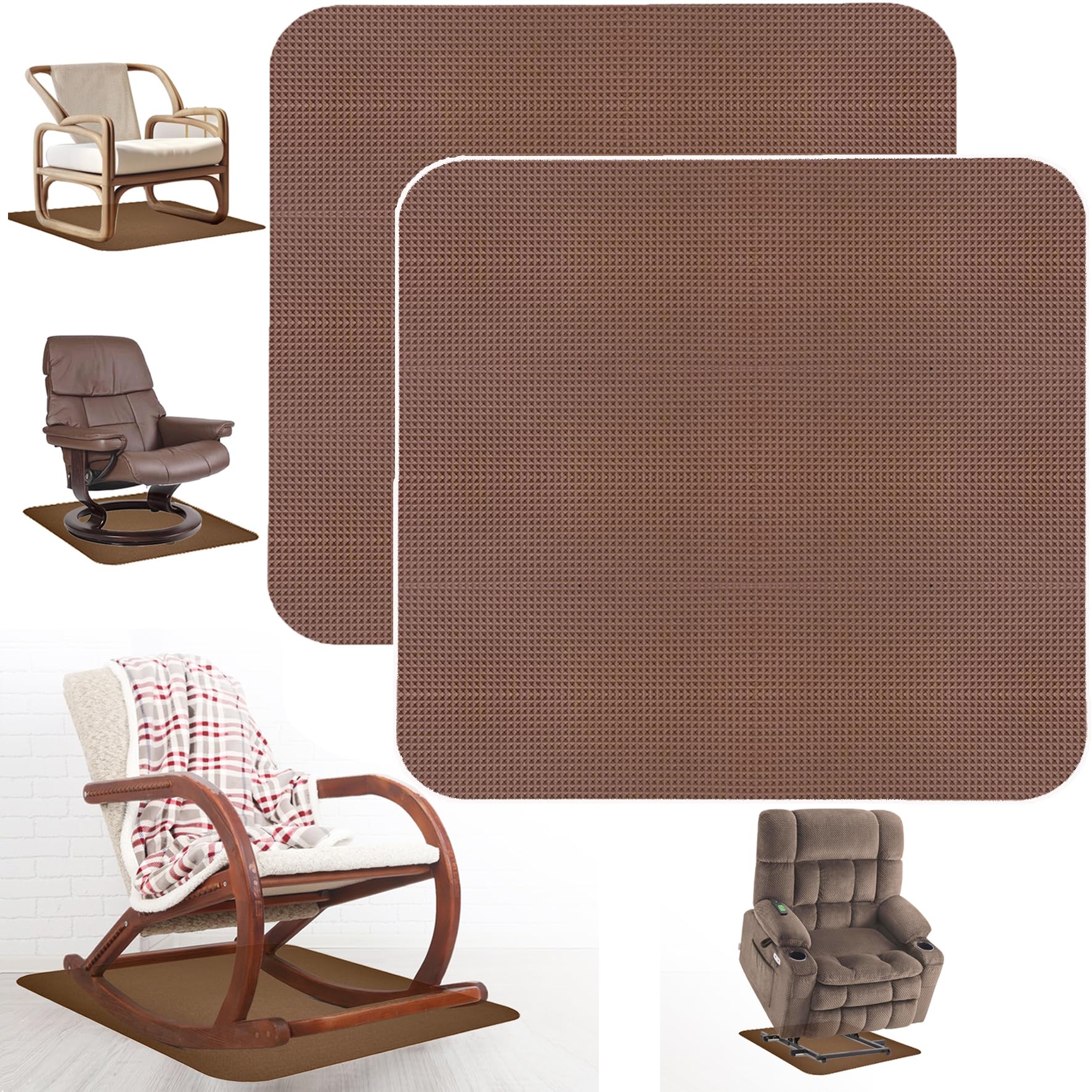 Photo 1 of 2Pcs Recliner Pads for Hardwood Floors Non Skid Furniture Gripper Pad Floor Rubber Mat,Anti Slide Furniture Pad Hardwood Floor Protector,Swivel Chairs Recliner Mats Non Slip Recliner Grippers