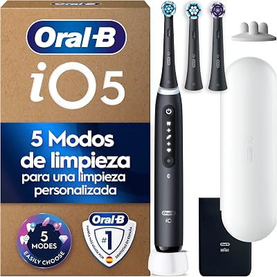 iO 5 Cepillo de Dientes Eléctrico con 3 Cabezales, Negro