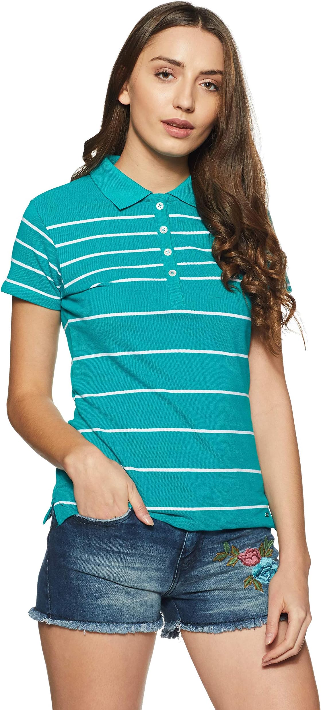 Women's Striped Regular Fit Polo