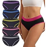 Fnumoa Women's Underwear Low Waist Full Coverage Briefs Soft Breathable Panties Ladies Stretch Underpants 5 Pack
