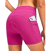 Women's 4D Padded Bike Shorts 5"/7" Riding Underwear Cycling Bicycle Road Biking Cycle Shorts for Women Zipper Pockets
