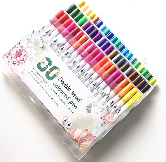 Amazon Tanchen アートマーカーペン 60色 筆先 水彩ペン 水性 ふでタイプ ふで 極細 ブラッシュ 鮮やか イラスト 手帳 絵手紙 色塗り 塗り絵 カード 文房具 オフィス用品 文房具 オフィス用品