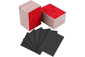 POTUINOM 24 Pcs 3 x 4 Inch Sanding Sponge Set, 800 Grit Abrasive Sanding Pads Soft Foam Hand Sander Block Wet Dry Sandpaper f