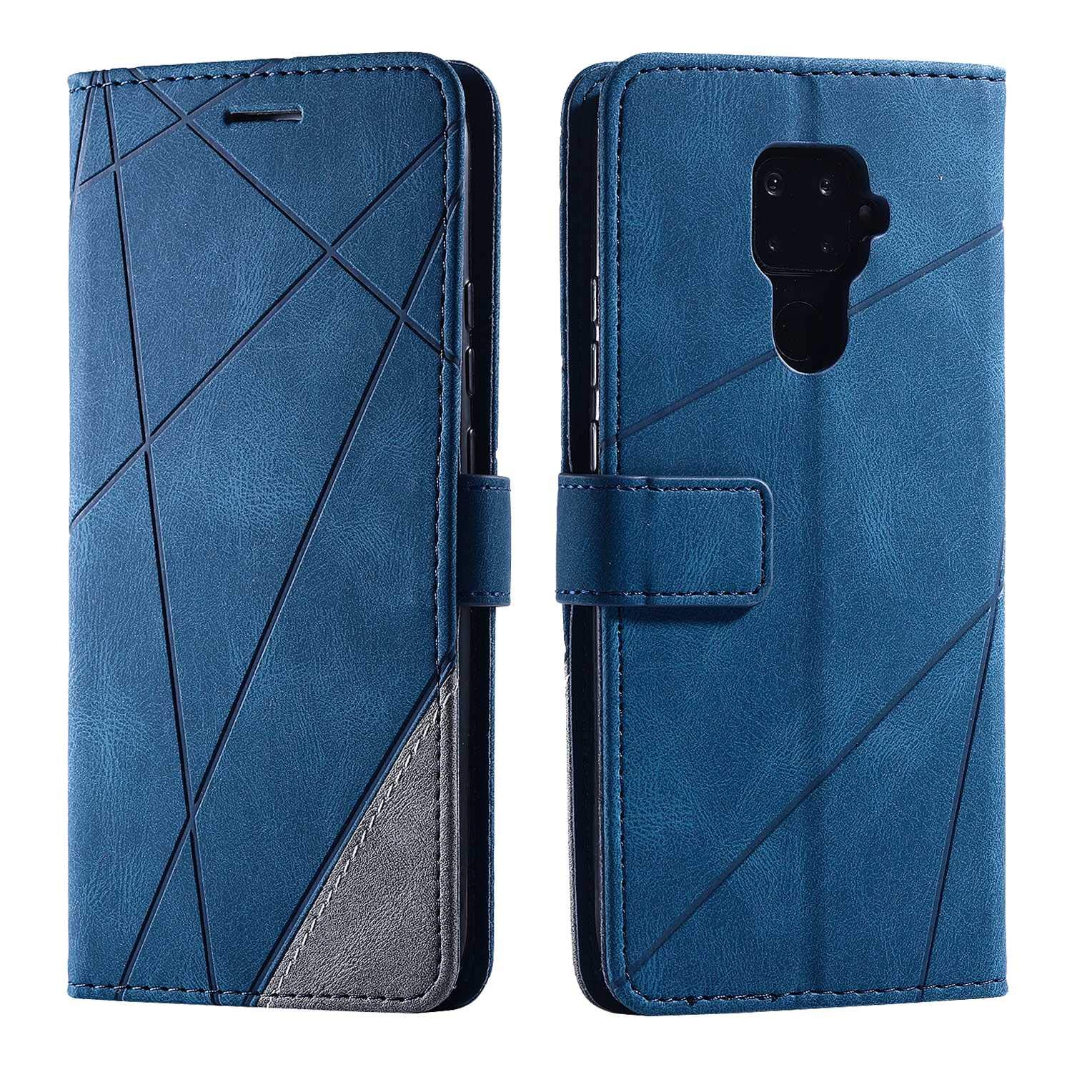 SONWO Case for Huawei Mate 30 Lite Case, Premium Leather Flip Wallet Case Magnetic Closure Card Slots Kickstand Phone Case for Huawei Mate 30 Lite, Blue