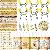 Vanblue 110 Pcs Bee Party Favors Themed Birthday Decorations Honey Bee Party Supplies Gift Bags for Classroom Decorations Class Reward Gift Prizes Goodie Bag Stuffers