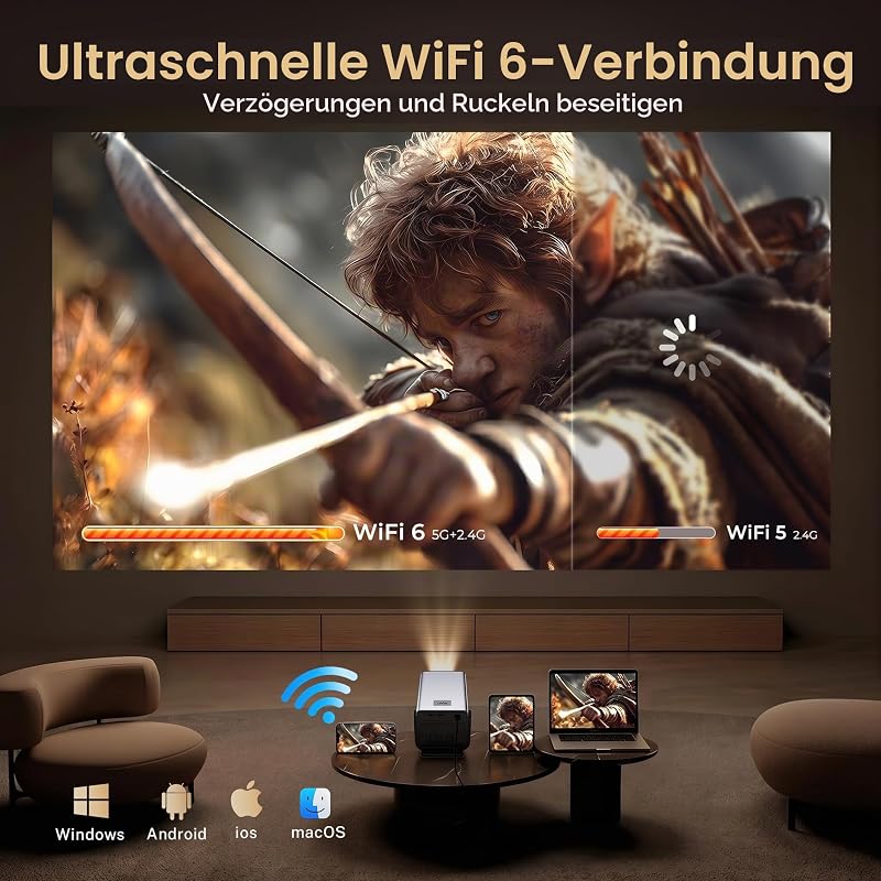 Google TV Smart Beamer mit Netflix, 938 ISO, 4K-Decoding, Hi-Res Audio — Foto 7 von 8