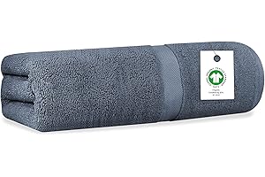 Delara Organic Cotton Luxuriously Plush Bath Sheet | GOTS & Oeko-TEX Certified | Premium Hotel Quality Towels | Feather Touch Technology| 650 GSM Long Staple|Soft, Quick Dry & Ultra-Absorbent 36"x70"