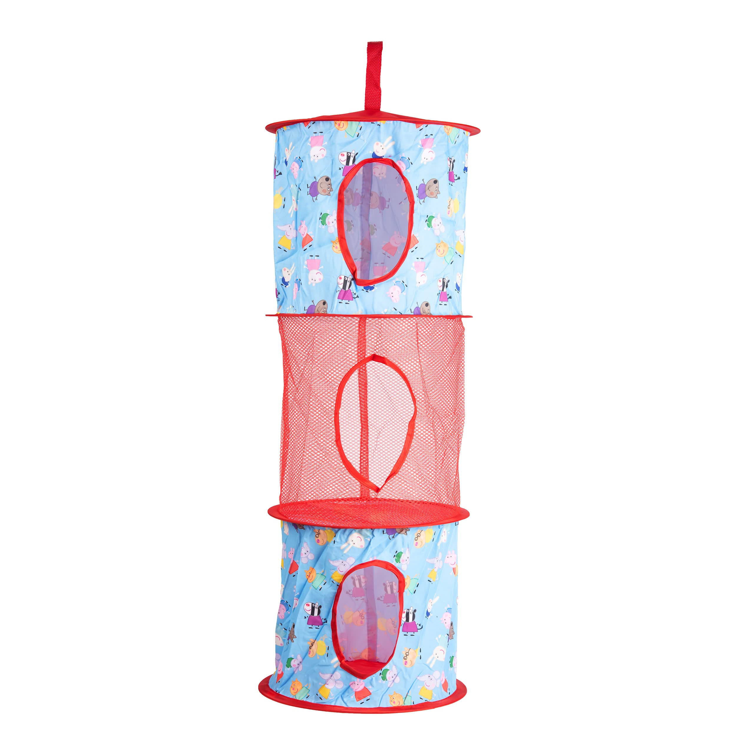 United Labels Peppa Wutz - Children's hanging storage children's room storage net 3 compartments red 27.5 x 75 cm