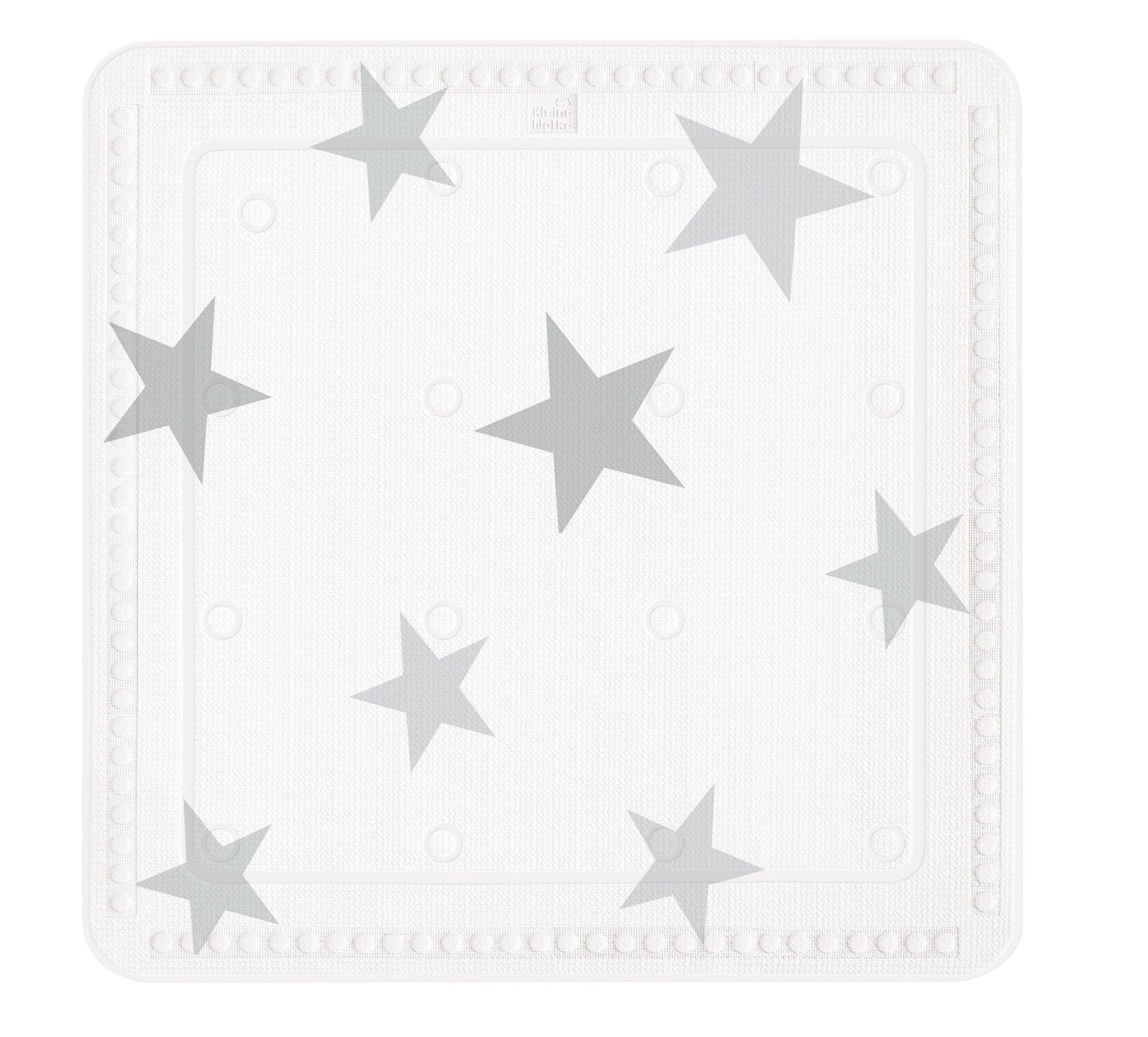 Kleine Wolke Stars Shower Mat PVC Foam Silver Grey 55 x 55 cm