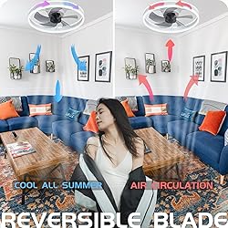 DewShrimp Flush Mount Bladeless Ceiling Fan with