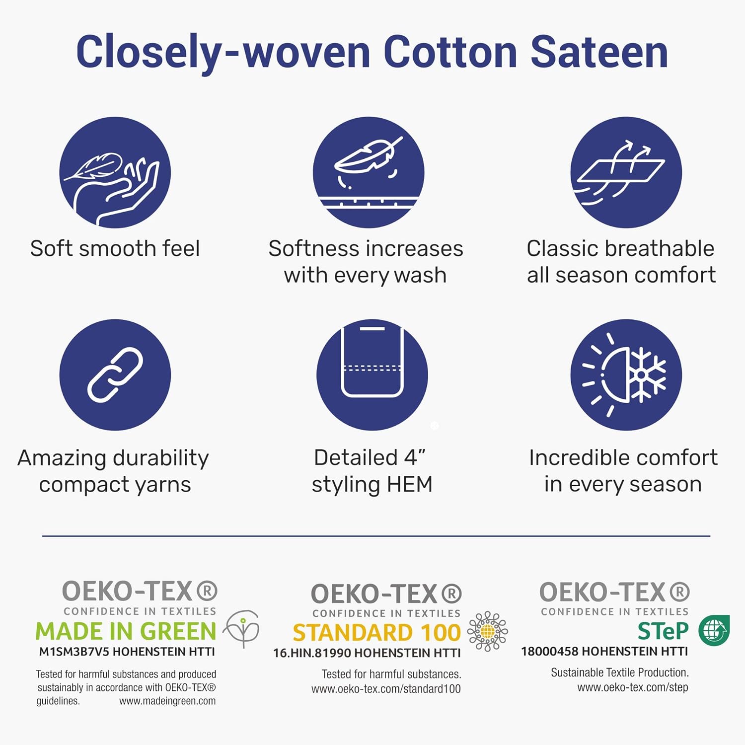 400 Thread Count 100% Cotton Pillow Cases, Pure White Standard Pillowcase Set of 2, Long-Staple Combed Pure Natural Cotton Pillows for Sleeping, Soft & Silky Sateen Weave Bed Pillow Covers: Home & Kitchen