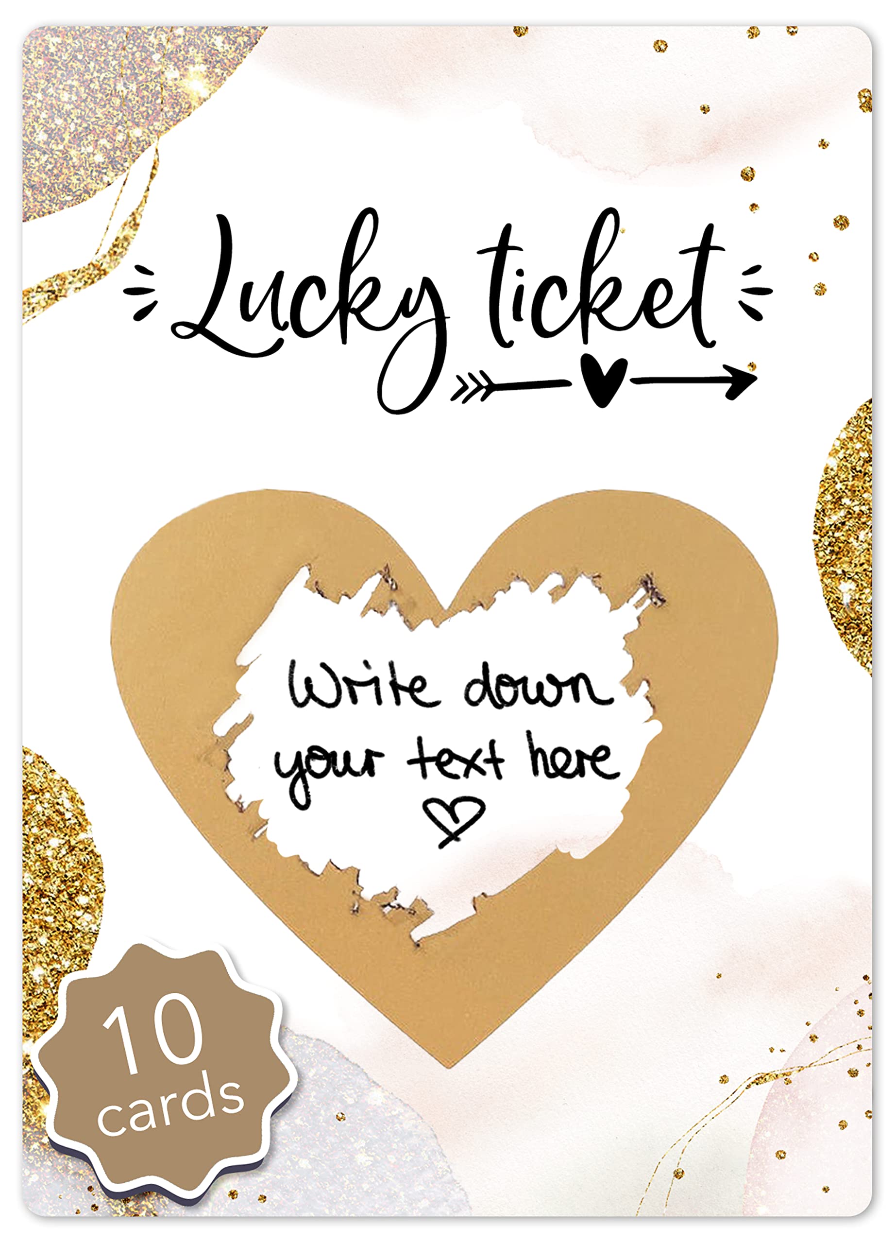 Joli Coon 10 Lucky Ticket scratch cards - Golden Glamour - personalised scratch cards