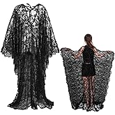 Boho Witch Lace Kaftan Dress Bikini Swimsuit Beach Cover up Sheer See Through Maternity Halloween Costume for Women