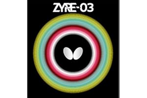 Butterfly Zyre 03 Table Tennis Rubber Sheet - Red or Black - 2.5 mm or 2.7 mm Sponge - Utilizing Ricosheet and Spring Sponge X Technologies - Made in Japan