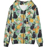 Grapgicjoy Zip Up Hoodies For Women Printed Zipper Hoodie Sweatshirt Casual Long Sleeve Fall Thin Jacket Coat