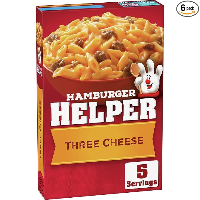 Betty crocker hamburger helper pasta chsy sauce Mix three chs (016000159723)
