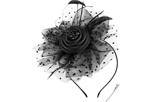 BABEYOND Fascinator Hats for Women Tea Party Hat Kentucky Fascinators Headband Derby Hats Wedding Flower Feathers Hair Clip