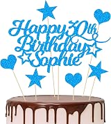 EDSG Personalised Happy Birthday Cake Topper Glitter Card 160x108mm