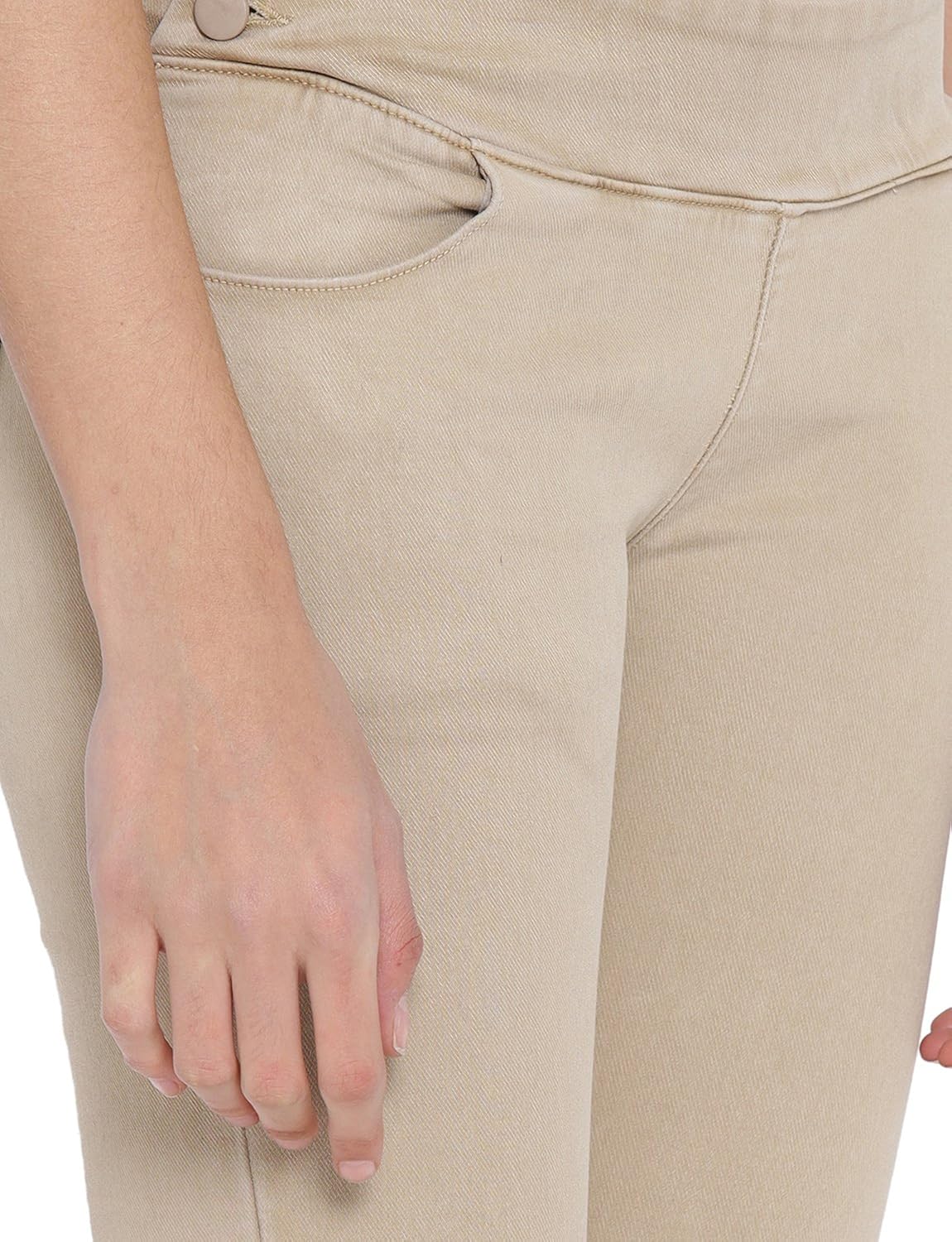 fashion cult stretchable cotton beige jeggings for women's