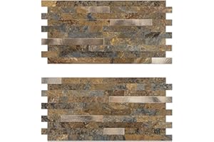 V-MOZZA Peel and Stick Backsplash, 20-Sheet Peel and Stick Tiles 12.1" x 5.9" Stick on Backsplash PVC Wall Tile for Kitchen Fireplace