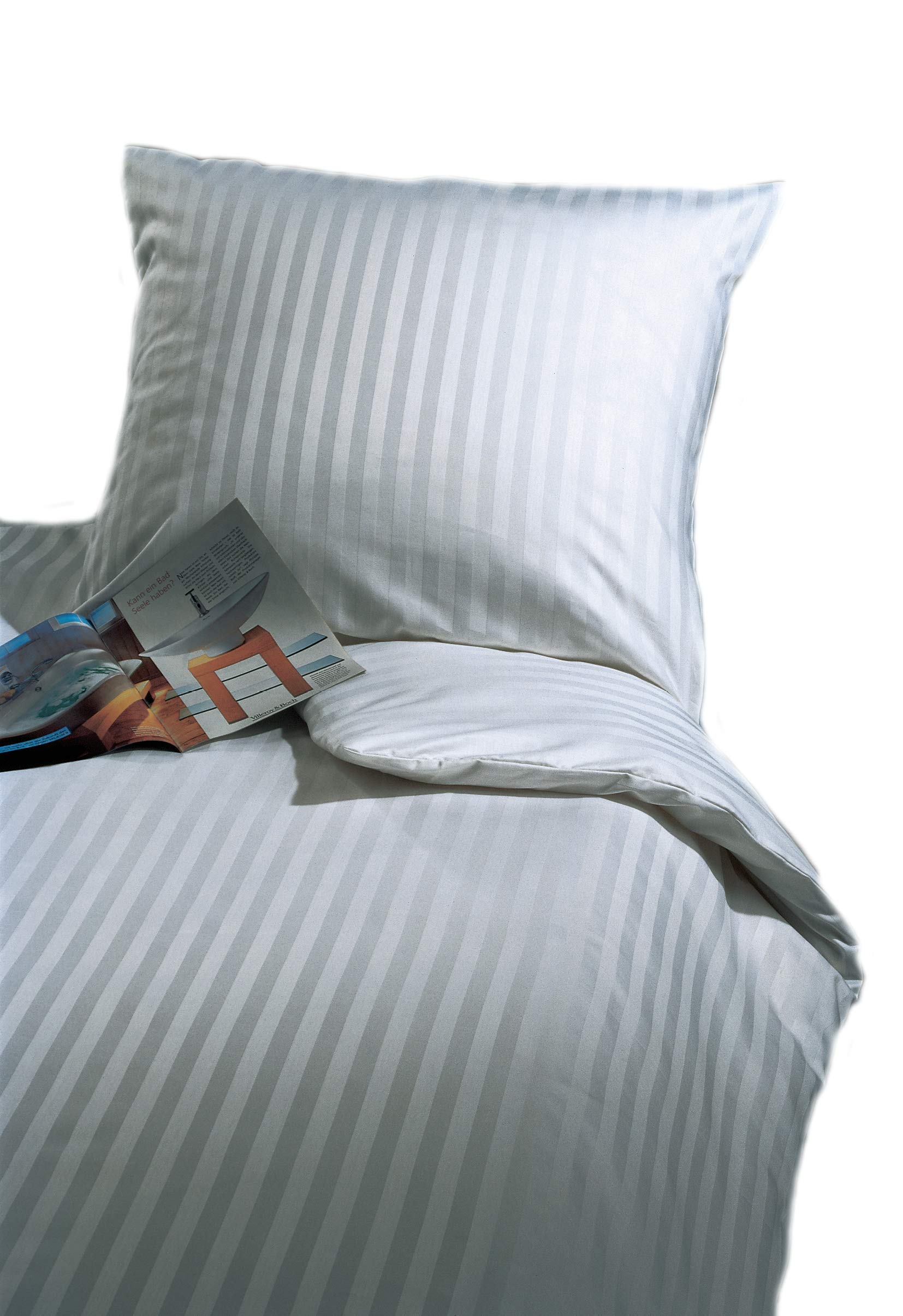 TextilDepot24 Bed Linen 20 mm Stripes with Envelope Closure 100% Cotton Pillowcase Duvet Cover (135 x 220 cm + 80 x 40 cm)