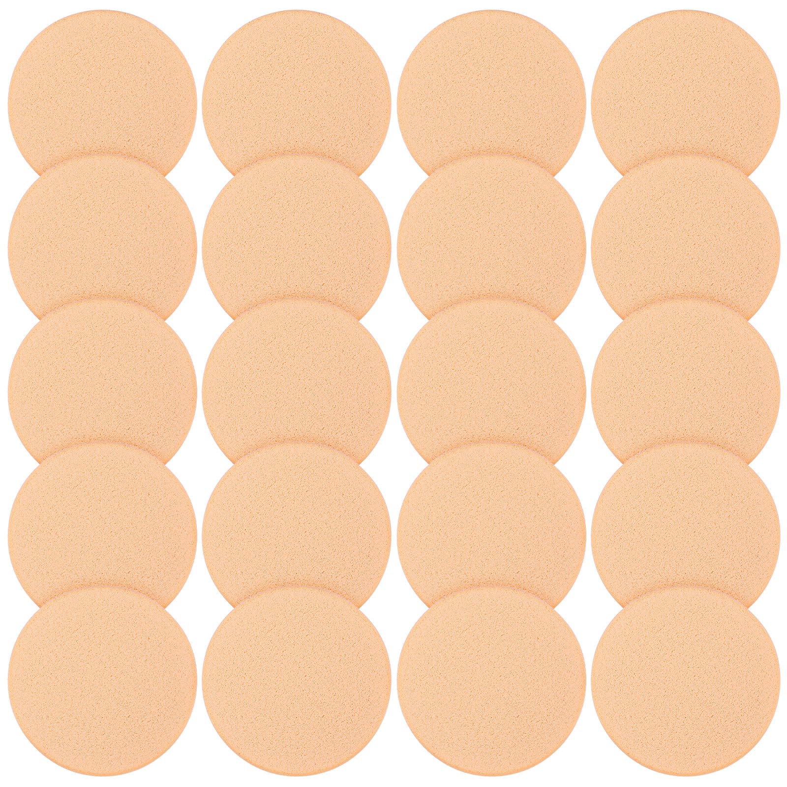 Photo 1 of 20 Pcs Make Up Sponges For Foundation, Round Makeup Sponges, Nude Round Makeup Sponge, Cosmetic Foam Rounds Cosmetic Sponge for Liquid Foundation Cream Concealer, Wet and Dry Dual Use
