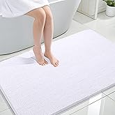 OLANLY Bathroom Rugs 47x32, Extra Soft Absorbent Chenille Bath Rugs, Rubber Backing Quick Dry, Machine Washable Bath Mats for Bathroom Floor, Tub and Shower, Home Decor Accessories, White