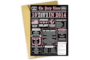 GlightG 10th Birthday Card, Funny 10th Birthday Decorations for Girl, Happy 10 Year Old Birthday Gift for Daughter, Great 10th Birthday Gifts Idea for Her