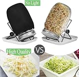 Hisredsun Seed Sprouting Jar Kit 2x1000ml Wide Mouth Stainless Lids Tray Stand view 5