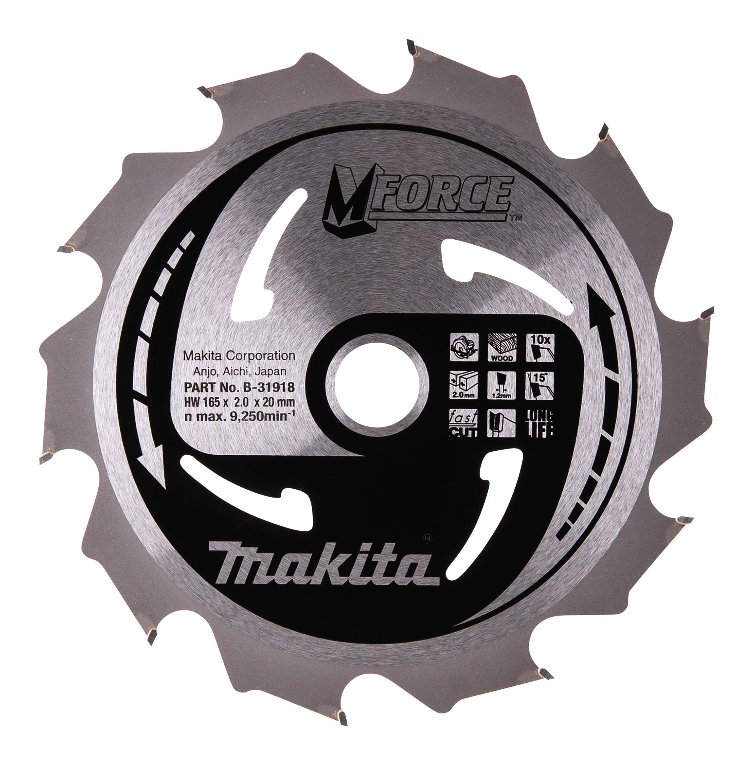 Makita B-31918 MForce Saw Blade 165x20x10T