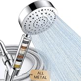 FEELSO Filtered Shower Head with Handheld, High Pressure Shower Filter Head | ALL METAL, 6 Spray, Anti-clog Nozzles, Extra-long 72" Hose &amp; Holder, Remove Chlorine for Hard Water, Reduce Dry Itchy Skin