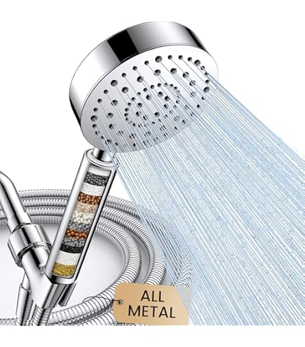 NU Aqua Handheld Filtered Shower Head - Taupe With Mounting Kit