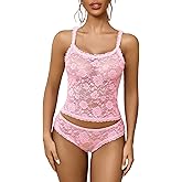 Avidlove Sexy Pajama Set for Women Floral Lace Lingerie Set Sheer Sleepwear See Through Lace Shorts PJ Set