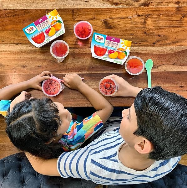 DOLE FRUIT BOWLS PEACHES IN STRAWBERRY FLAVORED GEL SNACKS, 4.3OZ 36 TOTAL CUPS, GLUTEN & DAIRY FREE, BULK LUNCH SNACKS FOR KIDS & ADULTS