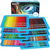 Professional Colored Pencils,Set of 240 Colors,Artists Soft Core