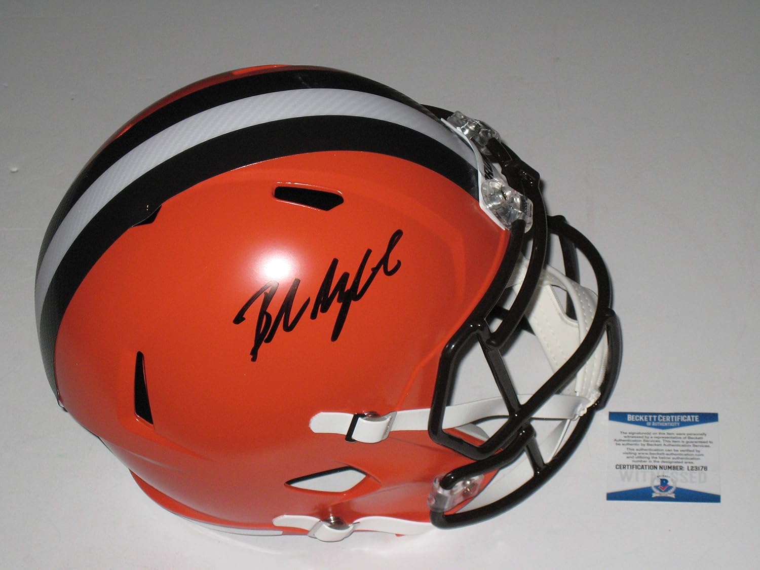 baker mayfield autographed helmet