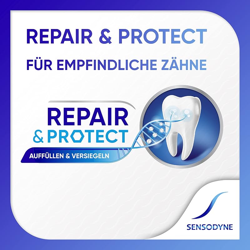 Zahnpasta - Sensodyne Repair* & Protect, tägliche Zahncreme mit Zinnfluorid für schmerzempfindliche Zähne und langanhaltenden Schutz, 3x75 ml