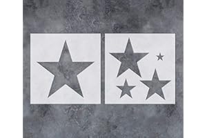 G GSS DESIGNS GSS Designs Star Stencil for Wall (2 Pack) - Reusable Plastic Stars Stencils for Painting on Wood Wall Kids Room Decor (12x12Inch) - Assorted Size Stars