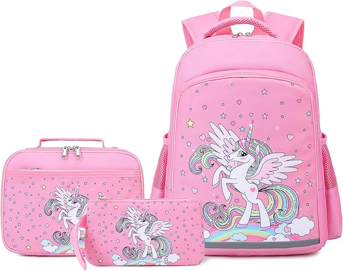 Unicorn Backpack for Girls Kids Backpacks Toddler Bookbags with Lunch