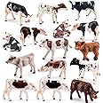 LC JoyCre Cows Figure Toys 15PCS Calves Figurines Set for Toddlers Realistic Holstein Cow Figures for Kids Simmental Cows Swiss Calf Highland Calf Figurine Birthday Cake Topper