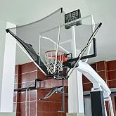 Basketball Shot Trainer with 180&deg; Rotating Return Chute, Basketball Rebounder Net Return System, Suspended Shooting Machine for Training