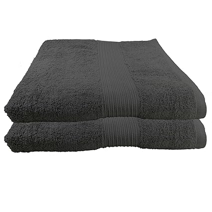 Julie Julsen 2er Pack Saunatücher vielen Farben reine Baumwolle Qualität 500 gsm Strandtuch Anthrazit 80 x 200 cm