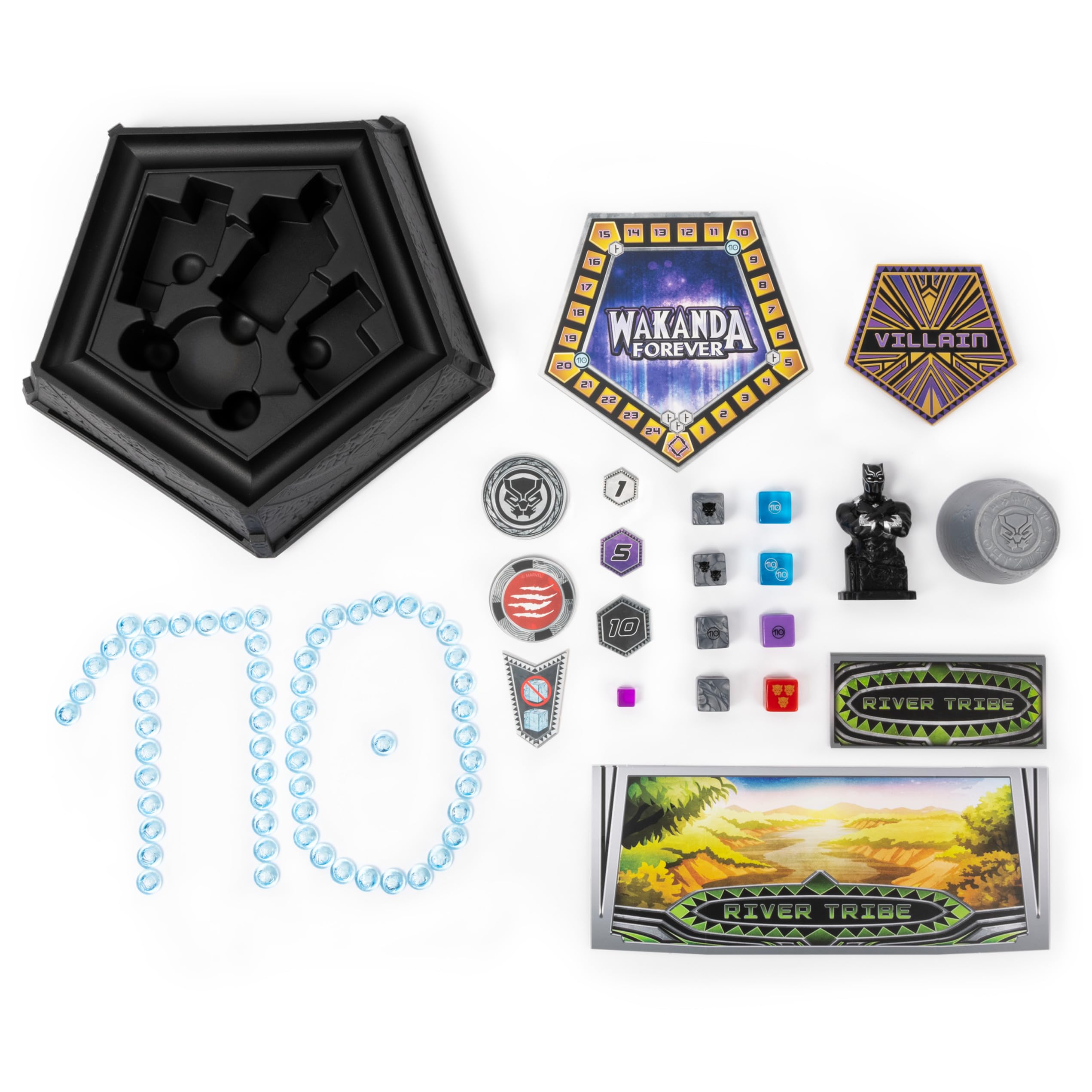 Spin Master Games Marvel Wakanda Forever, Black Panther Dice-Rolling Game for Families, Teens and Adults