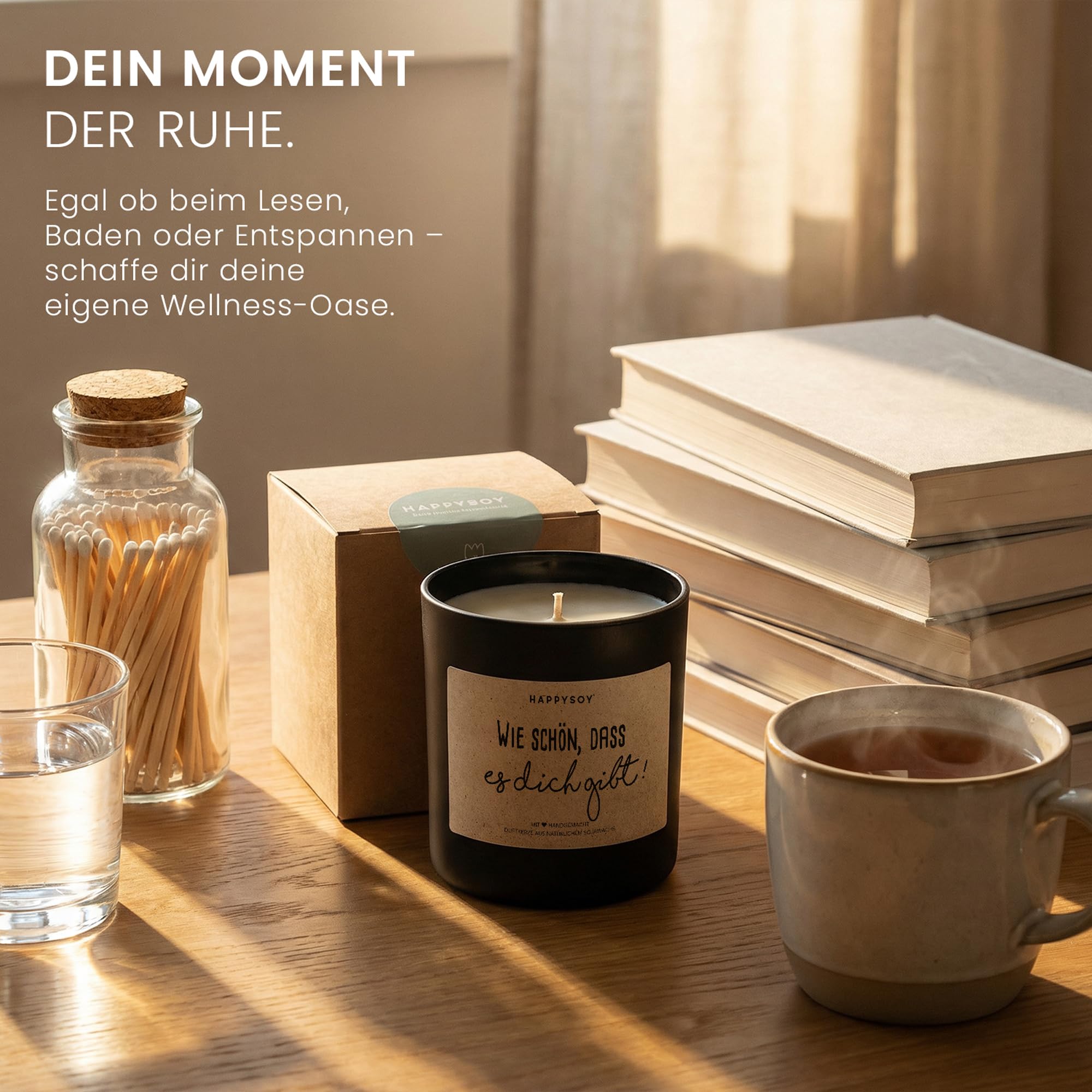 Wie schön, dass es dich gibt - Duftkerze mit Spruch als Geschenk für Freundschaft & Dankeschön, beste Freundin, Mama, Schwester, liebevolle Kerze im Glas 5